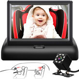 Proteção para bebê com câmera de monitor de carro espelho monitorado ângulo de visão de 120 ° Visão noturna lateral de direção HD Visor de lente para observar o movimento do bebê