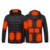 TENGOO HJ-11 Унисекс 11 областей подогревающая куртка для мужчин 3 режима настройки USB электрическая подогревающая куртка с термо-капюшоном для зимних видов спорта, катания на лыжах и велоспорта