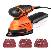 TOPSHAK TS-SD2 130W Mouse Detail Sander Small Sander with 12Pcs Sandpapers Dust Collection Box Hand Sander EU/US Plug