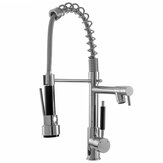TAPCET Kitchen Sink Mixer Faucet Pull Out Sparyer Tap 360 Degree Rotation Single Handle Chrome Brass Brushed Tap Collapsible