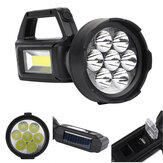 Lanterna portátil recarregável solar de 7 LEDs com luz lateral COB, carregamento USB. Luz de busca de lanterna LED super brilhante para acampamentos, trabalho e emergências ao ar livre