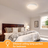 Elfeland 24W AC 160-265V LED Ceiling Lamp 3000K Warm White IP54 Waterproof with 32Pcs 2835 Lamp Beads