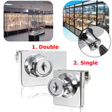 Single/Double Glass Cabinet Door Lock Cam Key Showcase Display Locking with 2 Keys