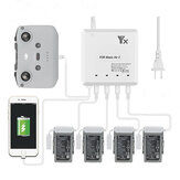 YX Hub de carregamento inteligente de múltiplas baterias 4 Battery Housekeeper USB Charger para DJI Mavic Air 2 Drone