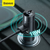 Baseus Auto 3.1A PPS Snel opladen Dual USB-oplader bluetooth V5.0 FM-zender Adapter Modulator Draadloze audio-adapter MP3-muziekspeler LED Digitaal display