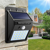 Lampada da giardino esterna a energia solare, con 20 LED, sensore di movimento PIR, impermeabile, ideale per sentieri, giardino e per la sicurezza.