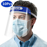 10 pièces de protection faciale en plastique transparent anti-buée Masque de protection contre les éclaboussures anti-crachat Couverture faciale avec coussin frontal