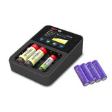 ISDT C4 8A Tela de Toque Inteligente Bateria Carregador Com 4 Pcs 2000 mAh AA Recarregável Bateria Limite de Presente