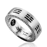 Τιτανίου χάλυβα εννέα λέξεις δαχτυλίδια μάντρα κινέζικο κουτσομπολιό δαχτυλίδι δαχτυλίδι για άνδρες Γιν Γιανγκ 