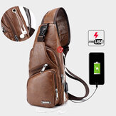 حقيبة صدر رجالية مقاومة للكتف ومضادة للسرقة حقيبة سفر نهارية مع USB شحن مدخل