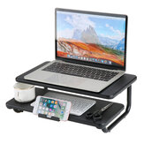Elevador de monitor de doble capa multifuncional, soporte de escritorio para Macbook con organizador y sostenedor para teléfono móvil