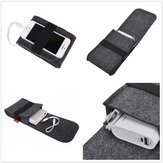 Banco de energia Mouse Cabo USB Acessórios digitais Bolsa de armazenamento de feltro