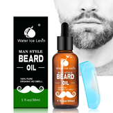 Water Ice Levin Beard Oil Cuidado de cuidado de hombres Blue Comb Mustache Nourish 30ml