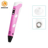 SIMAX3D® قلم طباعة ثلاثية الأبعاد من الجيل الثاني باللون الوردي مع كابل طاقة USB
