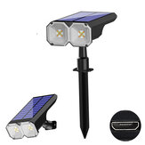 Lampe de jardin solaire USB rechargeable, imperméable, éclairage paysager extérieur et lumière de jardin
