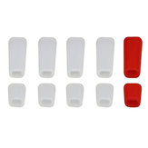 10 PCS LDARC Gummierter rutschfester Knopfschalterkappe in Weiß Rot für Frsky X9D Plus Flysky JR Radiosender
