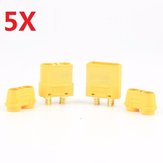 5 Pair Amass XT90+ Plug Connector Male & Female With Sheath for RC Drone Airplane Car Battery Cable