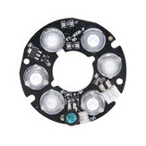 لوحة إضاءة إضاءة LED الخمسة للكاميرا الأمنية بالرؤية الليلية 30-40M 6 * المصفوفة LED البيضاء 2.5 واط DC12V