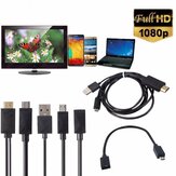 Mini Cable Convertidor Adaptador MHL Micro USB a HDMI 1080P para Teléfono Android / PC / Adaptador de audio de TV Adaptador HDTV