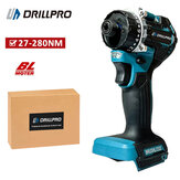 Drillpro 20+1 Fırçasız Güç Darbeli Sürücü 1000W Tork, çift Hız Kabiliyetleri, Mak 18V Pil ile Uyumlu Çelik ve Ahşap İşleme Araçları için İdeal