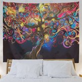 Tapisserie psychédélique pour arbres Colorful Motif Tenture murale Tapisserie Décoration de la maison