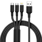 Кабель USB-A к типу C / Micro / iP Быстрая зарядка жилы из нейлона 1,2 м длиной для iPhone14 Pro для Huawei P50 для ViVo Y70s для Xiaomi Mi13