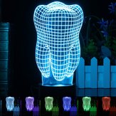 LED Lámpara de Diente de ilusión iluminada por 3D Luz de Noche de Mesa Regalo para Navidad