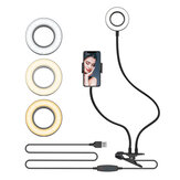 BlitzWolf® BW-SL6 Clip Selfie gyűrűfény flexibilis mobiltelefon tartóval, lusta függő asztali lámpa LED fény live stream smink iroda konyha