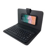 Universal bluetooth Wireless Keyboard PU Leather Kickstand Case For iPhone/Samsung/Smart Phone