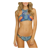 Женское бикини для плавания на пляже с печатью цветочного нейлона для летнего купальника