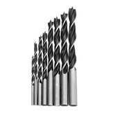 Drillpro 8pcs 3-10mm Twist Drill Bit Carbon Steel 3 Flutes Wood Drill Bit Woodworking Tool