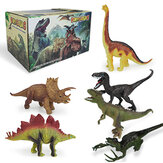 Игрушки динозавры Фигурки динозавров с игровым ковриком и деревьями, образовательный реалистичный набор динозавров для создания мира динозавров, включая трехрогого динозавра, велоцираптора, для детей, мальчиков и девочек