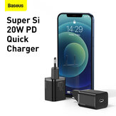 Baseus 20W PD Super Si Quick Charger for iPhone 12 Mini / 12/12 Pro/12 Pro Max for Samsung Galaxy Note S20 ultra Huawei Mate40 OnePlus 8 Pro