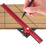 Régua de Medições de Precisão em Carpintaria Régua de Furação de Desenho de Linha em Alumínio em Forma de T para Marcenaria Layout Quadrado de Marcação