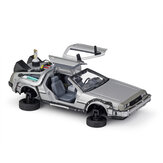 Welly 1:24 Diecast Alloy Model Car Door Openable DMC-12 Delorean Back to the Future Time Machines Metal Toy Car for Kid Gift Collection