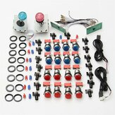 DIY Arcade Kits USB-Steuerung zum PC Joystick LED-Drucktasten Zero Delay Keyboard Encoder Mikroschalter für Arcade-Spiel