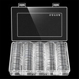 صندوق تخزين حائز على العملات يسع 100 قطعة من العملات الدائرية بقطر 30 ملم حافظات بلاستيكية