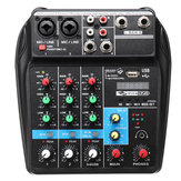 4-Kanal USB-Portabler Mixer mit Bluetooth-Aufnahme, Live-Studio-DJ-Audio-Mischpult