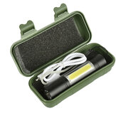 Bikight 1518 XPE+COB 2Lights 1000Lumens 3Modes USB Rechargeable Brightness EDC LED Flashlight Suit