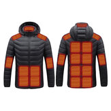 Original 
            TENGOO HJ-15 Heated Vest Jacket 15 Heating Zones USB Charging Thermal Warm Jacket Motorcycle Men’s Heated Hooded Coat Outdoor Sportswear