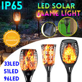 33/51/96 LED Solar Gartenflammenlicht Wasserdichte flackernde LED-Fackel Landschaftsweihnachtsdekoration Lampe