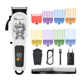 Surker Electric Hair Clipper Bread Trimmer Professional Cordless Shaver LED Dispaly Hair Cutting Kit W/ 8pcs Limit Combs
