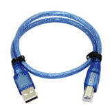30CM Blauwe USB 2.0 Type A mannelijk naar Type B mannelijk Voedingsgegevensoverdrachtkabel voor UN0 R3 MEGA 2560