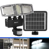 ARILUX® Three Head 178 LED Solar Power Flood Wandlamp PIR Bewegingssensor Outdoor Tuin Waterdichte Lamp