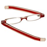 Piros 360 fokban forduló, összehajtható olvasószemüveg presbitiás szemüveglencsékkel 1.0 1.5 2.0 2.5 3.0 3.5 erővel