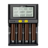 Miboxer Neues C4-12 LCD-Einstellbares intelligentes Batterieladegerät mit 4 Steckplätzen für mehrere Batterien für 18650 26650 AAA Li-Ion Ni-MH Ni-Cd-Batterie