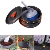 IPRee® 1-2 People Outdoor Camping Hiking Cookware Set Backpacking Cooking Bowl Pot Pan Picnic Tools