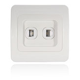 RJ11 Electric Wall Station Socket Telephone Phone Dual Outlet Panel Face Plate Socket Connector