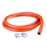 Набор газовых шлангов высокого давления 2М 8мм оранжевого цвета + 2 хомута для шланга