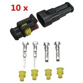 10 Kits 2Pin Way Sealed Waterproof Electrical Wire Connector Plug Set Car Part Accessories